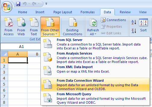 conectar desde excel a oracle