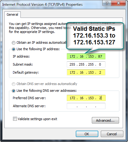 Assign static ip windows 7