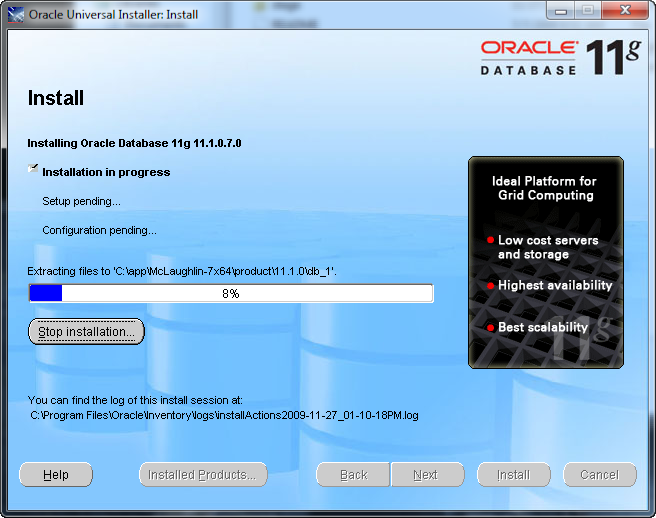 After the installation, you'll see the first of the Configuration Assistants, which is the Oracle Net Configuration Assistant (unfortunately, 